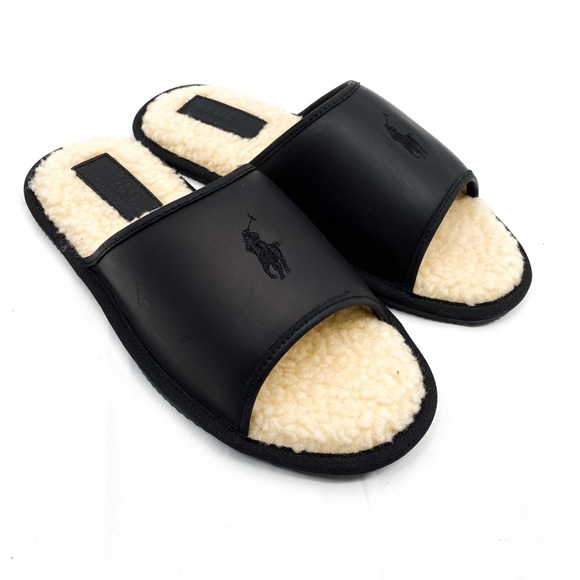 POLO RALPH LAUREN Mens Leather Slide Slippers - Picture 5 of 8